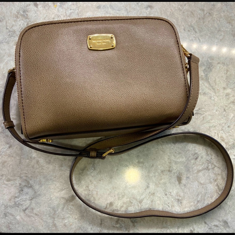 Michael Kors leather taupe Crossbody bag